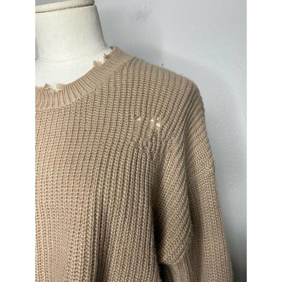 Endless Blu Destroyed Cropped Knit Sweater S - Picture 3 of 9